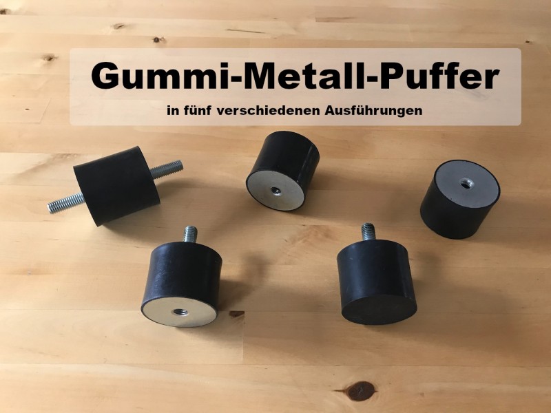 Gummi-Metall Puffer Gummipuffer M6 20x20 - V6012386 - worb5 - www